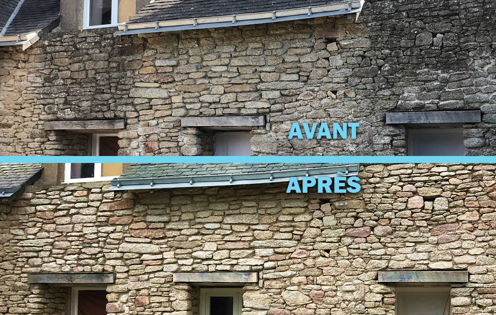 décaper et sabler les murs en pierre, façades en briques